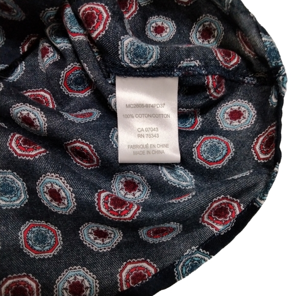 Artisan NY Blue Medallion Print Long Sleeve Button Down Shirt size XL - Picture 5 of 16